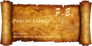 Petrin Enikő névjegykártya