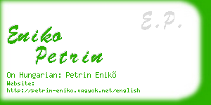 eniko petrin business card