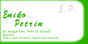 eniko petrin business card